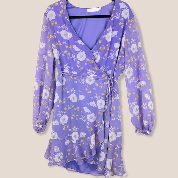 All In Favor Brittany Wrap Mini Dress 